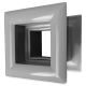 Quadratische Türgitter 29 x 29 mm – Kunststoff grau – 4-Stück-Packungthumbnail