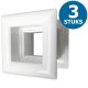 Quadratische Türgitter 29 x 29 mm – Kunststoff weiß – 3-Stück-Packungthumbnail