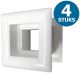 Quadratische Türgitter 29 x 29 mm – Kunststoff weiß – 4-Stück-Packungthumbnail