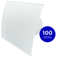 Pro-Design Badlüfter – STANDARD (KW100) – Ø 100 mm – gewölbtes GLAS - matt Weißthumbnail