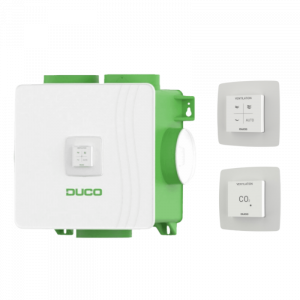 DucoBox Reno All-In-One set - Eurostecker + RF Steuerung, 1x CO2 Sensor & 1x CO2 Sensor ohne Steuerung 230V/Wired