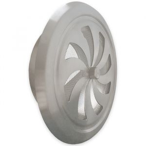 Abschließbares Lüftungsrosette gebürsteter Edelstahl - rund - Ø 125 mm