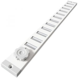 Abschließbares Schiebegitter Aluminium - Aufbaumontage 370 x 40 mm - weiß