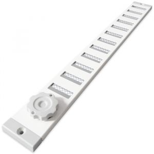 Abschließbares Schiebegitter Aluminium - Aufbaumontage 500 x 40 mm - weiß