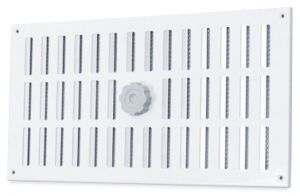 Abschließbares Schiebegitter Aluminium - Aufbaumontage 500 x 240 mm - weiß