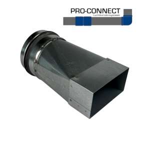 Flachkanal Reduzierung 110 x 55mm auf Wickelfalzrohr Ø 100mm - Stahl [Pro-C]