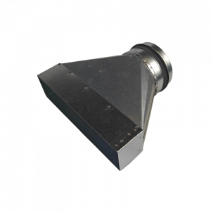 Flachkanal Reduzierung symmetrisch 220 x 55mm auf Wickelfalzrohr Ø 100mm - Stahl [Pro-C]