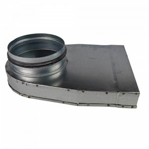 Rechteckiger (Einsturz-)Umlenkstück 200mm x 40mm mit Anschluss Ø 125mm