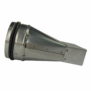 Reduzierstücke von rechteckig 100mm x 40mm zu rund Ø 100mm