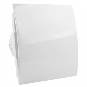 Whisper Pro-Design Badlüfter - Ø100mm - mit Nachlauftimer und Feuchtigkeitssensor - gebogenes Kunststoff - weiß