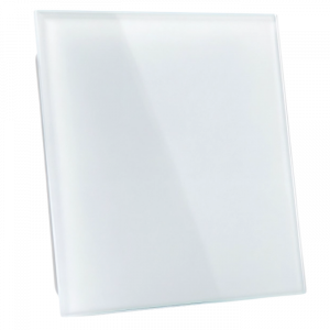 Whisper Pro-Design Badlüfter - Ø100mm - mit Nachlauf-Timer und Feuchtigkeitssensor - flaches Glas - matt weiß