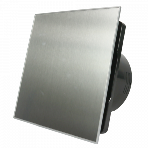 Whisper Pro-Design Badezimmerlüfter - Ø125 mm - Ein/Aus - flacher Edelstahl - Schwarzer Ventilator Whisper Pro-Design Badezimmerlüfter - Ø125 mm - Ein/Aus - flacher Edelstahl - Schwarzer Ventilator