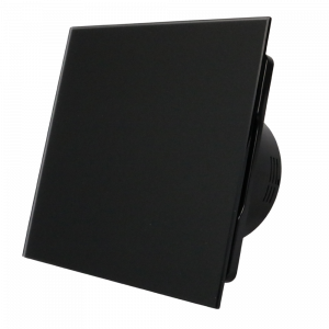 Whisper Pro-Design Badlüfter – mit Nachlauf + Feuchtigkeitssensor – Ø 125 mm – flaches GLAS – matt Schwarz - Schwarzer Ventilator Whisper Pro-Design Badlüfter – mit Nachlauf + Feuchtigkeitssensor – Ø 125 mm – flaches GLAS – matt Schwarz - Schwarzer Ventilator