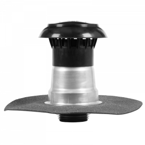 Dachentlüftung für Flachdach, doppelwandig mit Kunststoffkapuze - Bitumen - Ø 90-100mm