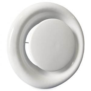 Tellerventil Metall - Abluft - Ø 125 mm - mit Klemmfedern - weiß