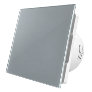 Whisper Pro-Design Badezimmerlüfter - Ø100 mm - Ein/Aus – flaches glas – Mattgrau Whisper Pro-Design Badezimmerlüfter - Ø100 mm - Ein/Aus – flaches glas – Mattgrau