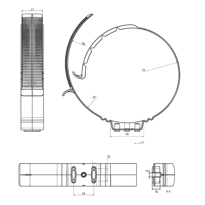 Ubbink Aerfoam, Befestigungsbügel für isoliertes Lüftungssystem, Ø 160 / 180 / 200 mm Ubbink Aerfoam, Befestigungsbügel für isoliertes Lüftungssystem, Ø 160 / 180 / 200 mm