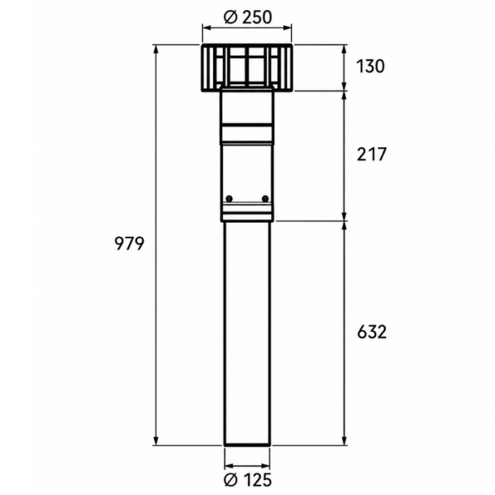 Ubbink Multivent 125 Dachdurchführungsbelüftungsrohr ohne Dachziegelkappe - 125 mm Ubbink Multivent 125 Dachdurchführungsbelüftungsrohr ohne Dachziegelkappe - 125 mm