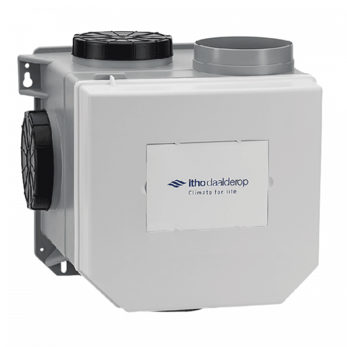 Itho Daalderop Optima Inside CVE-S ECO HP - Wohnhausventilator - 468 m3/h - Perilex & zusätzlicher Eurostekker - Integrierter Feuchtigkeits- und CO2-Sensor