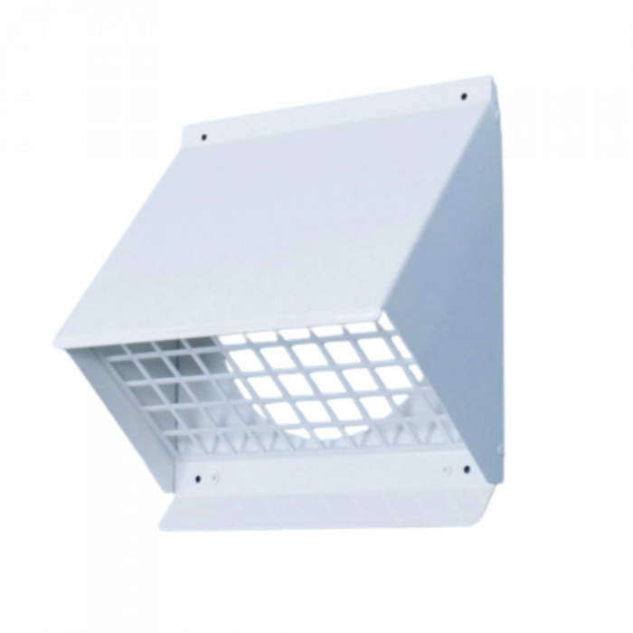 Aluminium-Wetterschutzgitter – hohe Durchlässigkeit (geeignet für WRG) – für 125-mm- bis 150-mm-Rohr – Weiß Aluminium-Wetterschutzgitter – hohe Durchlässigkeit (geeignet für WRG) – für 125-mm- bis 150-mm-Rohr – Weiß