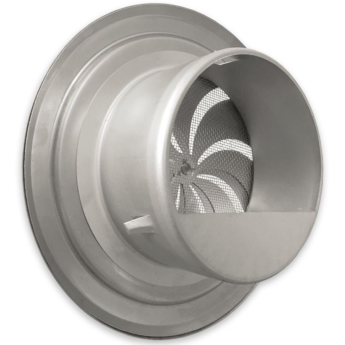 Abschließbares Lüftungsrosette gebürsteter Edelstahl - rund - Ø 100 mm