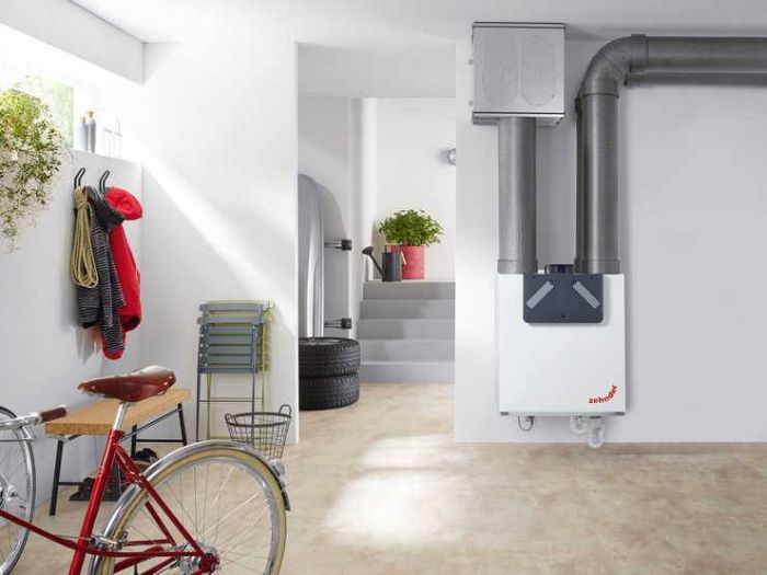 Zehnder Stork Comfoair E300 RH-R-RF WRG-Gerät - Lufteinlass links - Schukostecker - RF vorbereitet - Mit Vorheizregister - 300 m3/h