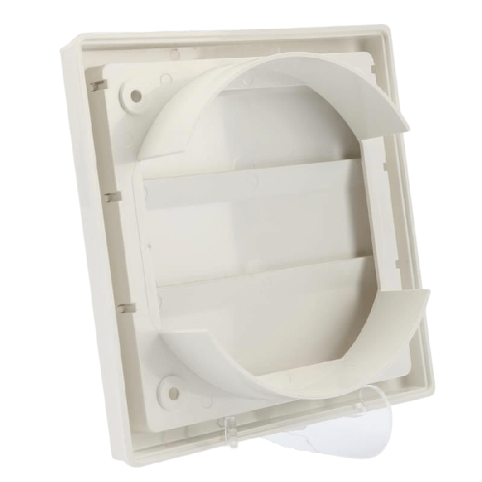 Kunststoff Lamellengitter quadratisch mit Ø 125 mm Anschluss – WEISS (150 x 150 mm)