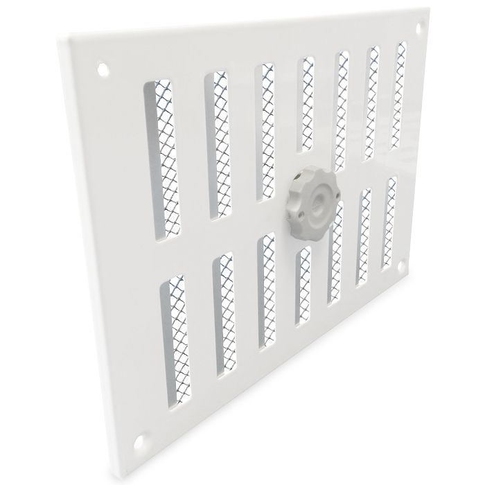 Abschließbares Schiebegitter Aluminium - Aufbaumontage 215 x 150mm - weiß (3-2115W)