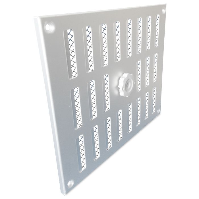 Abschließbares Schiebegitter Aluminium - Aufbaumontage 245 x 195 mm