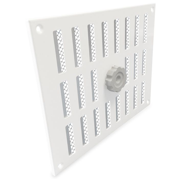 Abschließbares Schiebegitter Aluminium - Aufbaumontage 245 x 195 mm - weiß Abschließbares Schiebegitter Aluminium - Aufbaumontage 245 x 195 mm - weiß