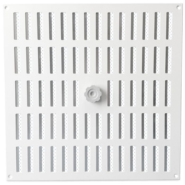 Abschließbares Schiebegitter Aluminium - Aufbaumontage 400 x 400 mm - weiß Abschließbares Schiebegitter Aluminium - Aufbaumontage 400 x 400 mm - weiß