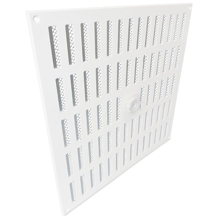 Abschließbares Schiebegitter Aluminium - Aufbaumontage 400 x 400 mm - weiß Abschließbares Schiebegitter Aluminium - Aufbaumontage 400 x 400 mm - weiß