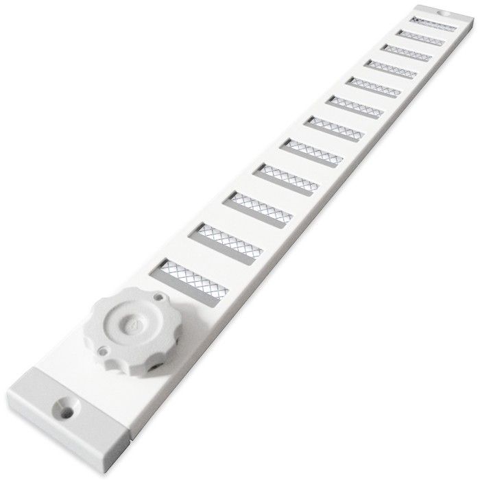 Abschließbares Schiebegitter Aluminium - Aufbaumontage 500 x 40 mm - weiß Abschließbares Schiebegitter Aluminium - Aufbaumontage 500 x 40 mm - weiß