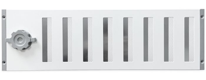 Abschließbares Schiebegitter Aluminium - Aufbaumontage 500 x 150 mm - weiß Abschließbares Schiebegitter Aluminium - Aufbaumontage 500 x 150 mm - weiß