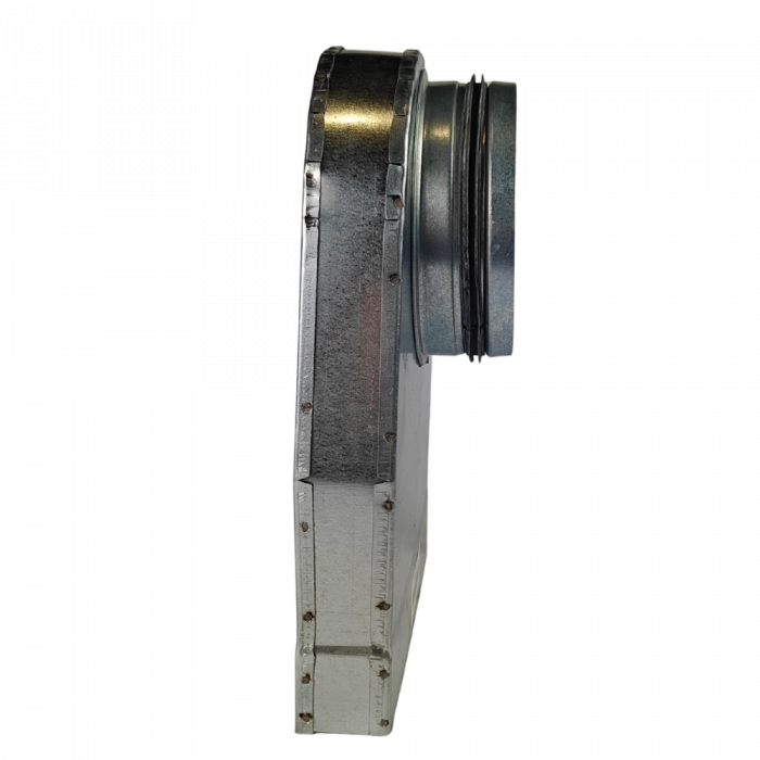 Rechteckiger (Einsturz-)Umlenkstück 200mm x 40mm mit Anschluss Ø 125mm