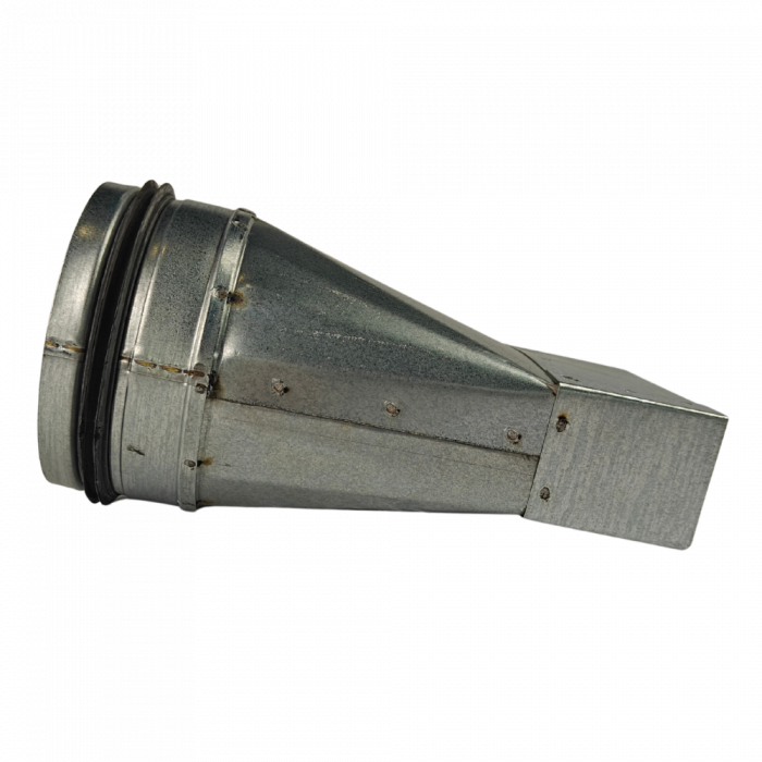 Reduzierstücke von rechteckig 100mm x 40mm zu rund Ø 100mm