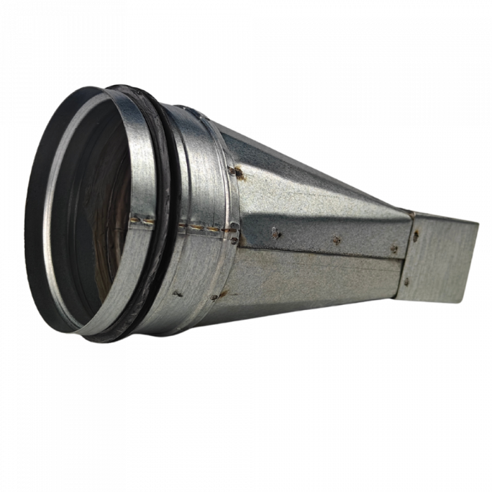 Reduzierstücke von rechteckig 100mm x 40mm zu rund Ø 100mm