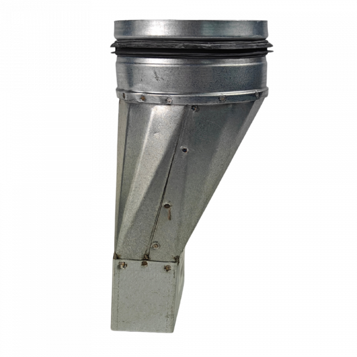 Verlaufsteil asymmetrisch von 100mm x 40mm auf rund Ø 100mm