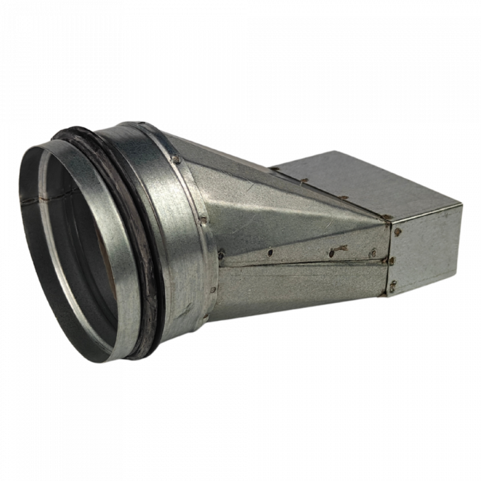 Verlaufsteil asymmetrisch von 100mm x 40mm auf rund Ø 100mm