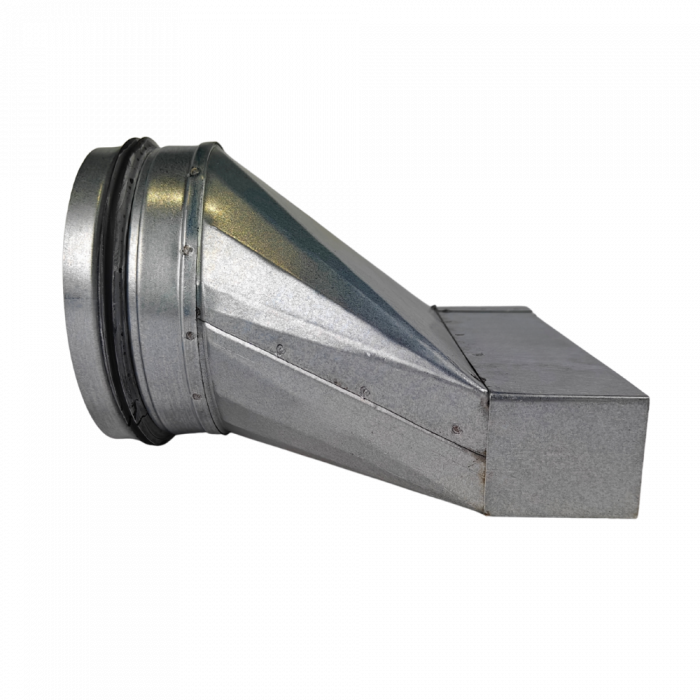 Verlaufsteil asymmetrisch von 100mm x 40mm auf rund Ø 100mm