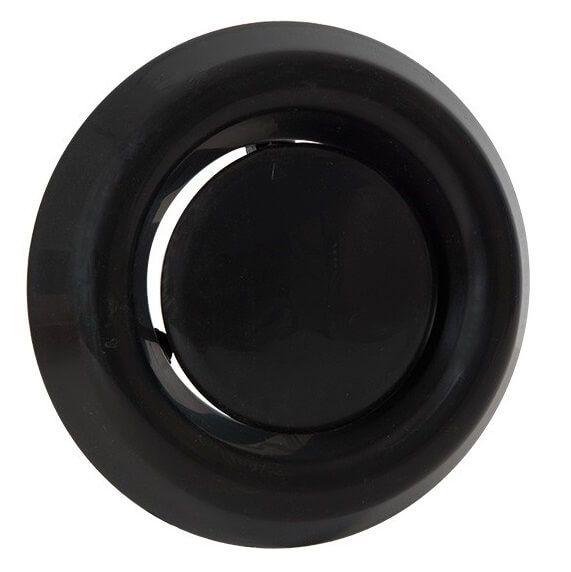 Tellerventil Kunststoff - Abluft - Ø 100 mm – schwarz
