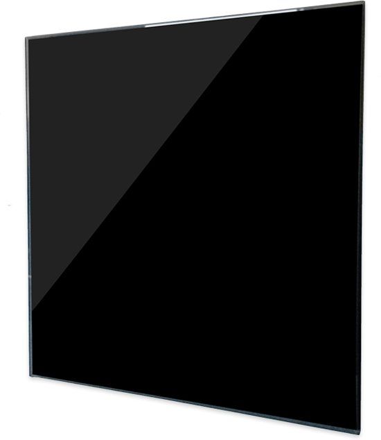 Design-Lüftungsgitter quadratisch (Abluft & Zuluft) Ø 125 mm – GLAS flach – glänzendes Schwarz
