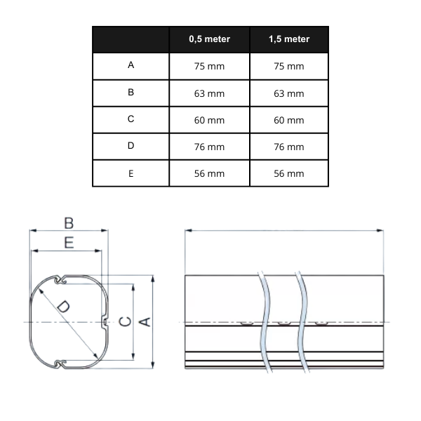 Airco-Leitungskanal 50 cm - PVC - BRAUN Airco-Leitungskanal 50 cm - PVC - BRAUN