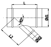 T-Stück 45º mit Dichtung Ø 315mm - Ø 315mm - Ø 315mm