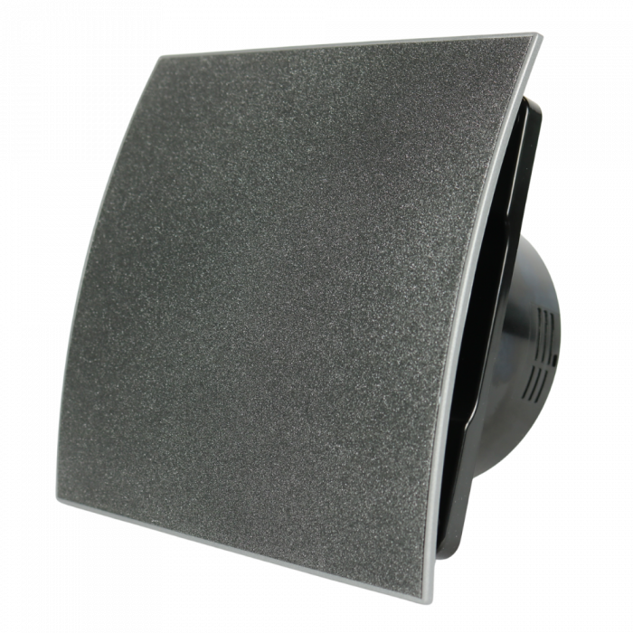 Whisper Pro-Design Badezimmerlüfter - Ø100 mm - Ein/Aus – Kunststoff – Grafit DELUXE - Schwarzer Ventilator