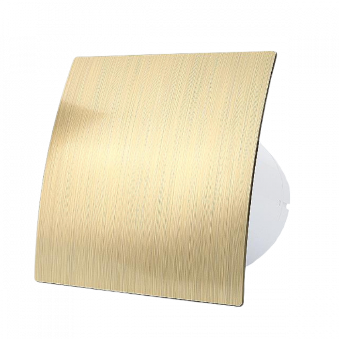  Whisper Pro-Design Badlüfter – mit Nachlauf + Feuchtigkeitssensor – Ø 100 mm – Kunststoff – Gold