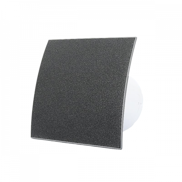 Whisper Pro-Design Badlüfter – mit Nachlauf + Feuchtigkeitssensor – Ø 100 mm – Kunststoff – Grafit DELUXE