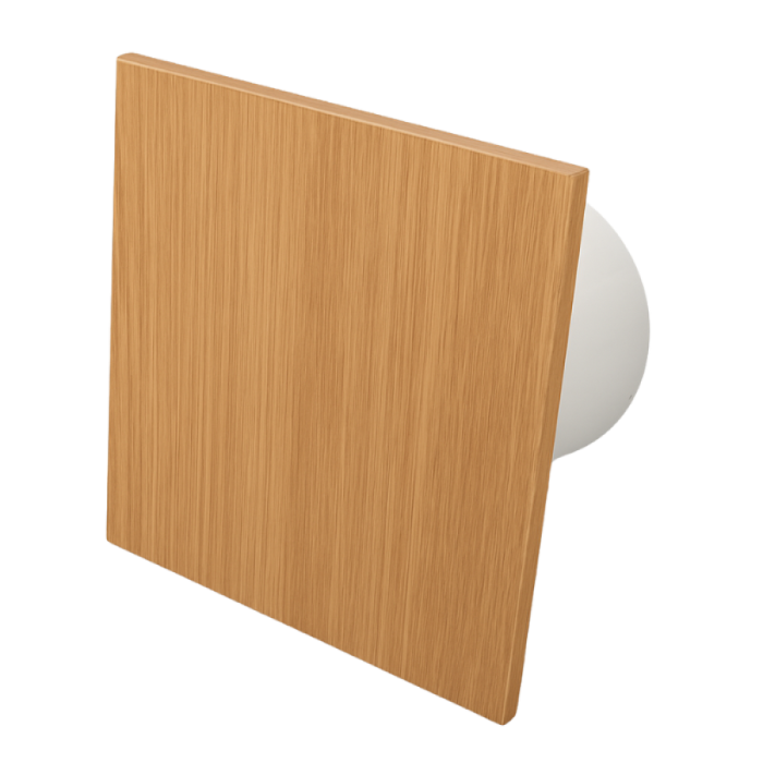 Whisper Pro-Design Badlüfter – mit Nachlauf + Feuchtigkeitssensor – Ø 125 mm - Flacher Holz