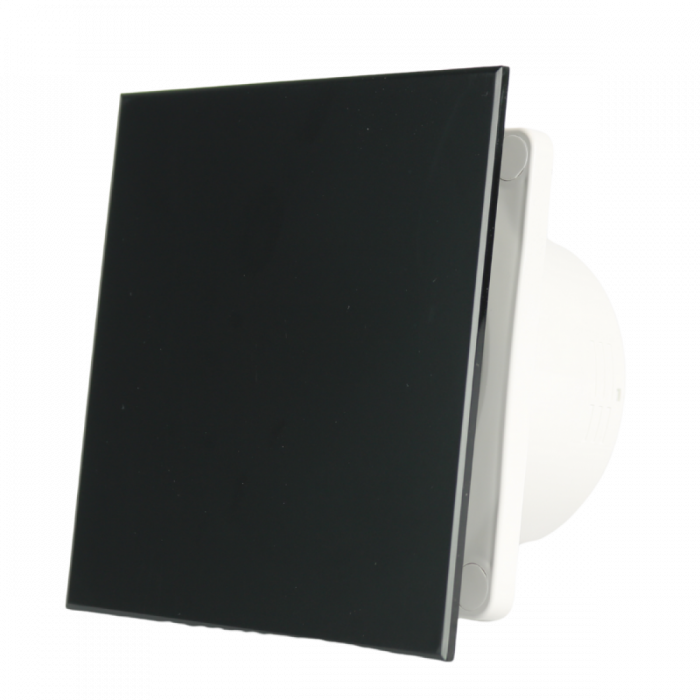 Whisper Pro-Design Badlüfter – mit Nachlauf – Ø 100 mm - flaches Kunststoff - matt Schwarz Whisper Pro-Design Badlüfter – mit Nachlauf – Ø 100 mm - flaches Kunststoff - matt Schwarz