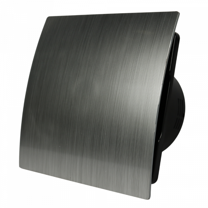 Whisper Pro-Design Badezimmerlüfter - Ø125 mm - Ein/Aus – Kunststoff – Silber - Schwarzer Ventilator Whisper Pro-Design Badezimmerlüfter - Ø125 mm - Ein/Aus – Kunststoff – Silber - Schwarzer Ventilator